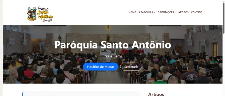 Site para Paróquia Santo Antônio - Bauru em Bauru - Desenvolvimento Imira Sites Profissionais