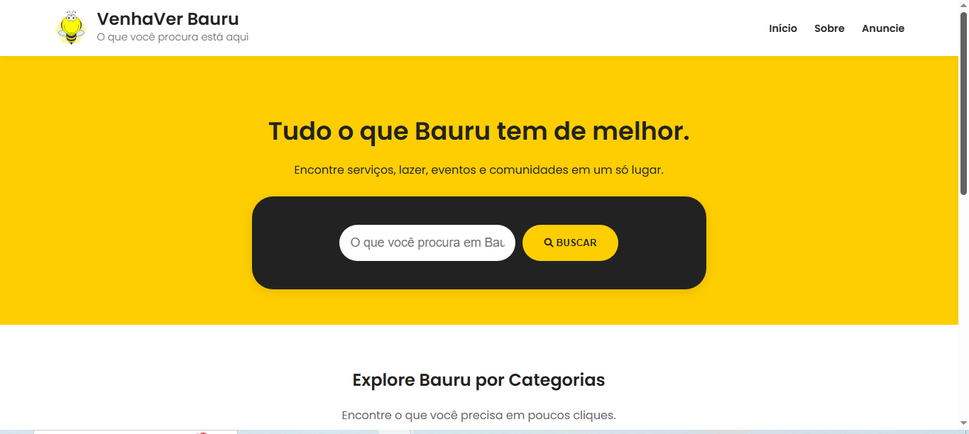 Site para VenhaVer Bauru - O que você procura está aqui em Bauru - Desenvolvimento Imira Sites Profissionais