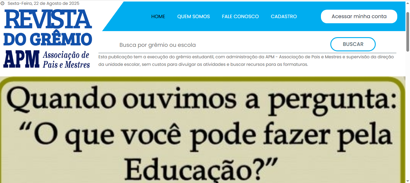 Revista do Grêmio - APM: Associação de Pais e Mestres